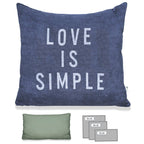 LOVE IS SIMPLE PILLOW IN HEAVY METAL BLUE