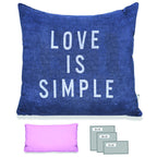 LOVE IS SIMPLE PILLOW IN HEAVY METAL BLUE