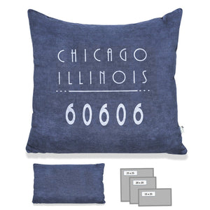 Chicago Pillow in Heavy Metal Blue