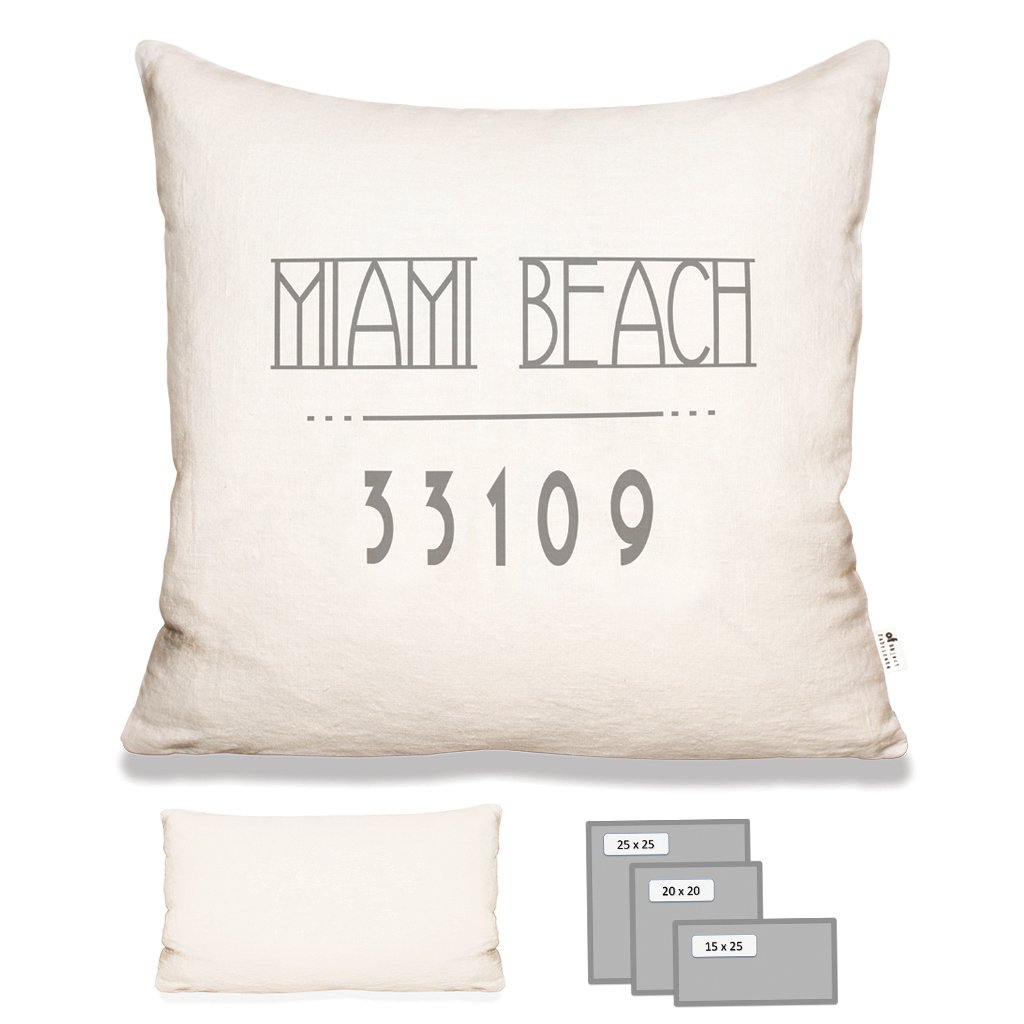 Miami Beach Pillow in Ecru