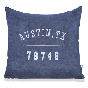 Austin Pillow in Heavy Metal Blue