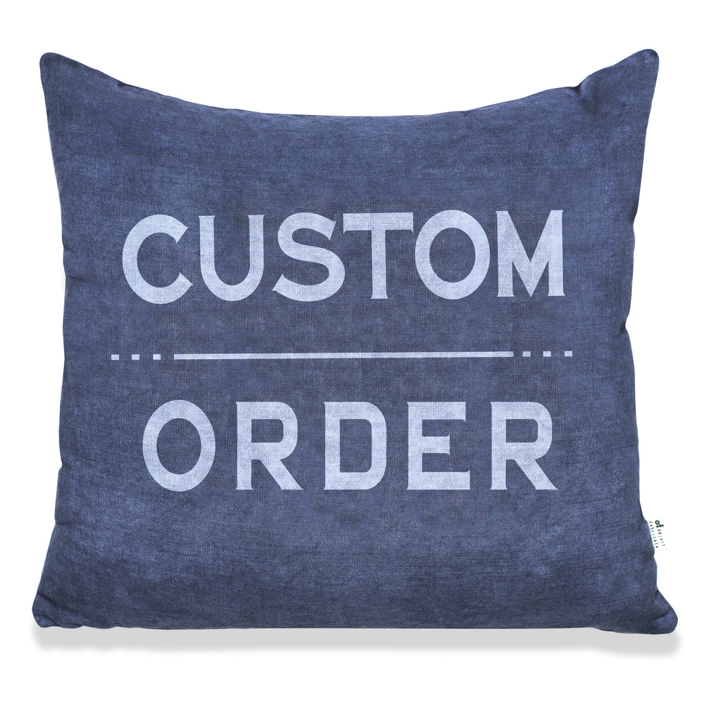 Custom Order Pillow in Heavy Metal Blue
