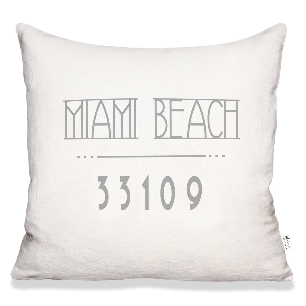 Miami Beach Pillow in White