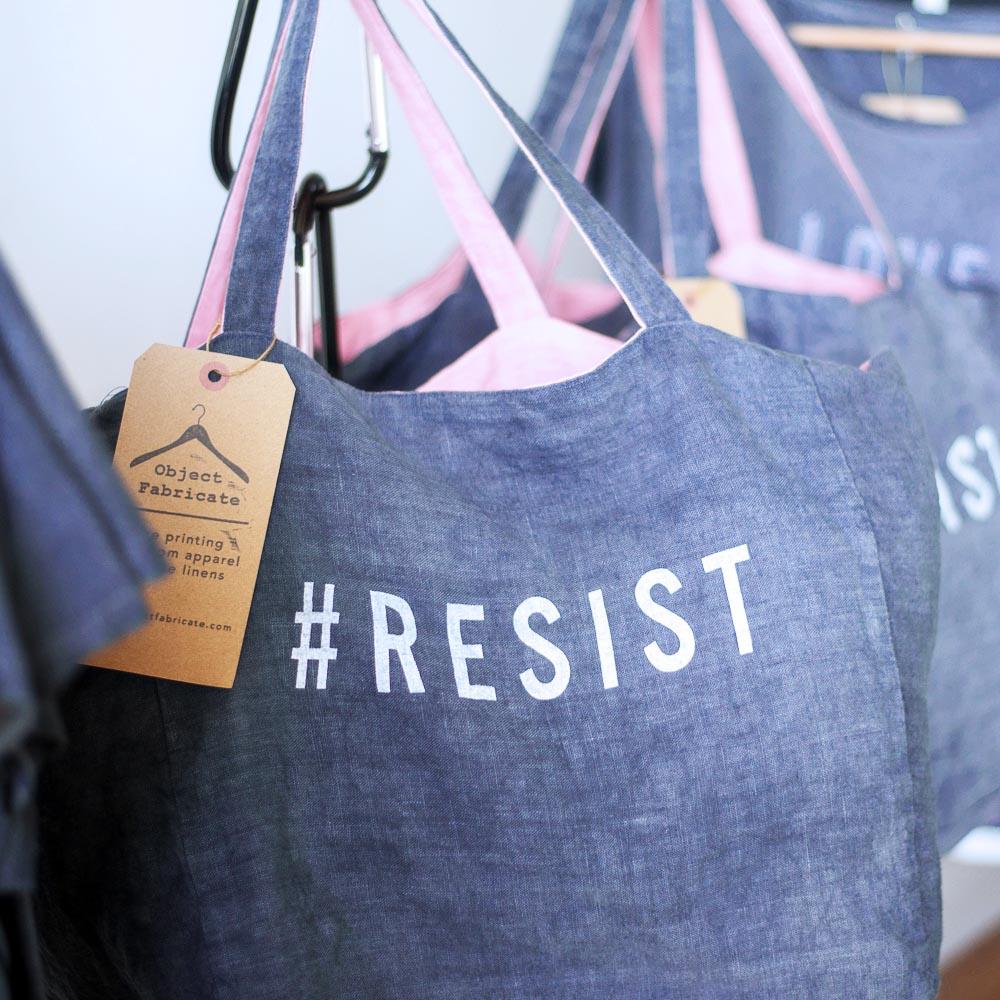 Linen Tote Bag - #RESIST