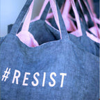 Linen Tote Bag - #RESIST