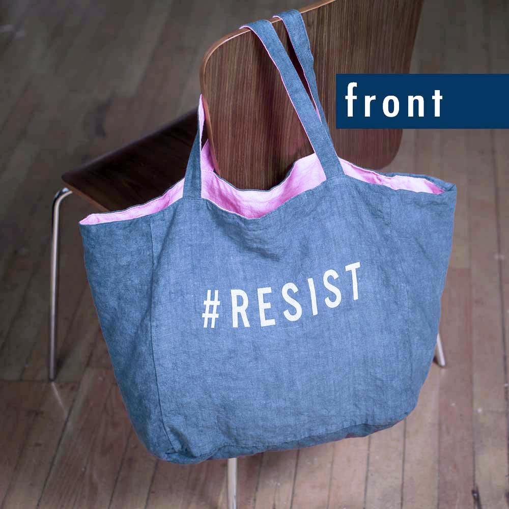 Linen Tote Bag - #RESIST