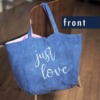 Linen Tote Bag - JUST LOVE