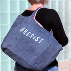 Linen Tote Bag - #RESIST
