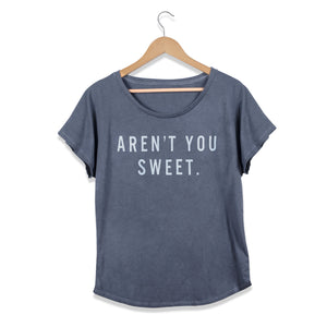 AREN'T YOU SWEET Heavy Metal Blue Flowy Tee