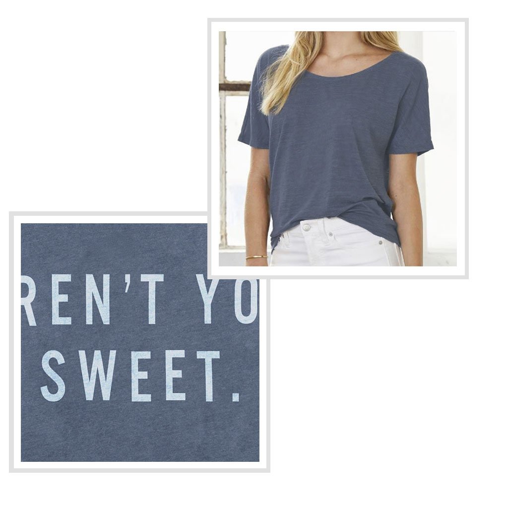 AREN'T YOU SWEET Heavy Metal Blue Flowy Tee