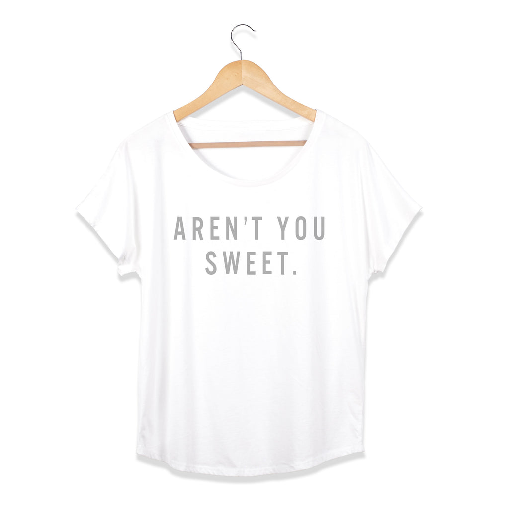 AREN'T YOU SWEET White Flowy Tee