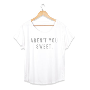 AREN'T YOU SWEET White Flowy Tee