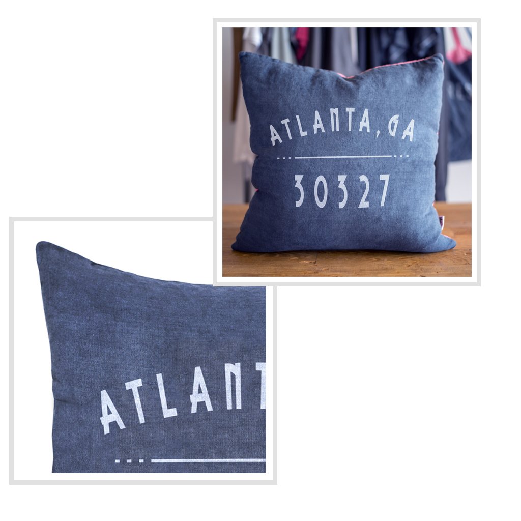 Atlanta Pillow in Heavy Metal Blue