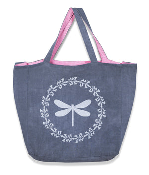 Dragonfly Tote Bag in Heavy Metal Blue