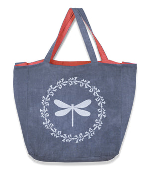 Dragonfly Tote Bag in Heavy Metal Blue