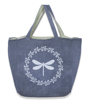 Dragonfly Tote Bag in Heavy Metal Blue