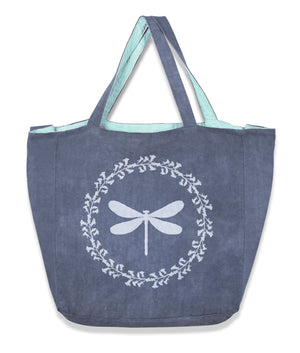 Dragonfly Tote Bag in Heavy Metal Blue