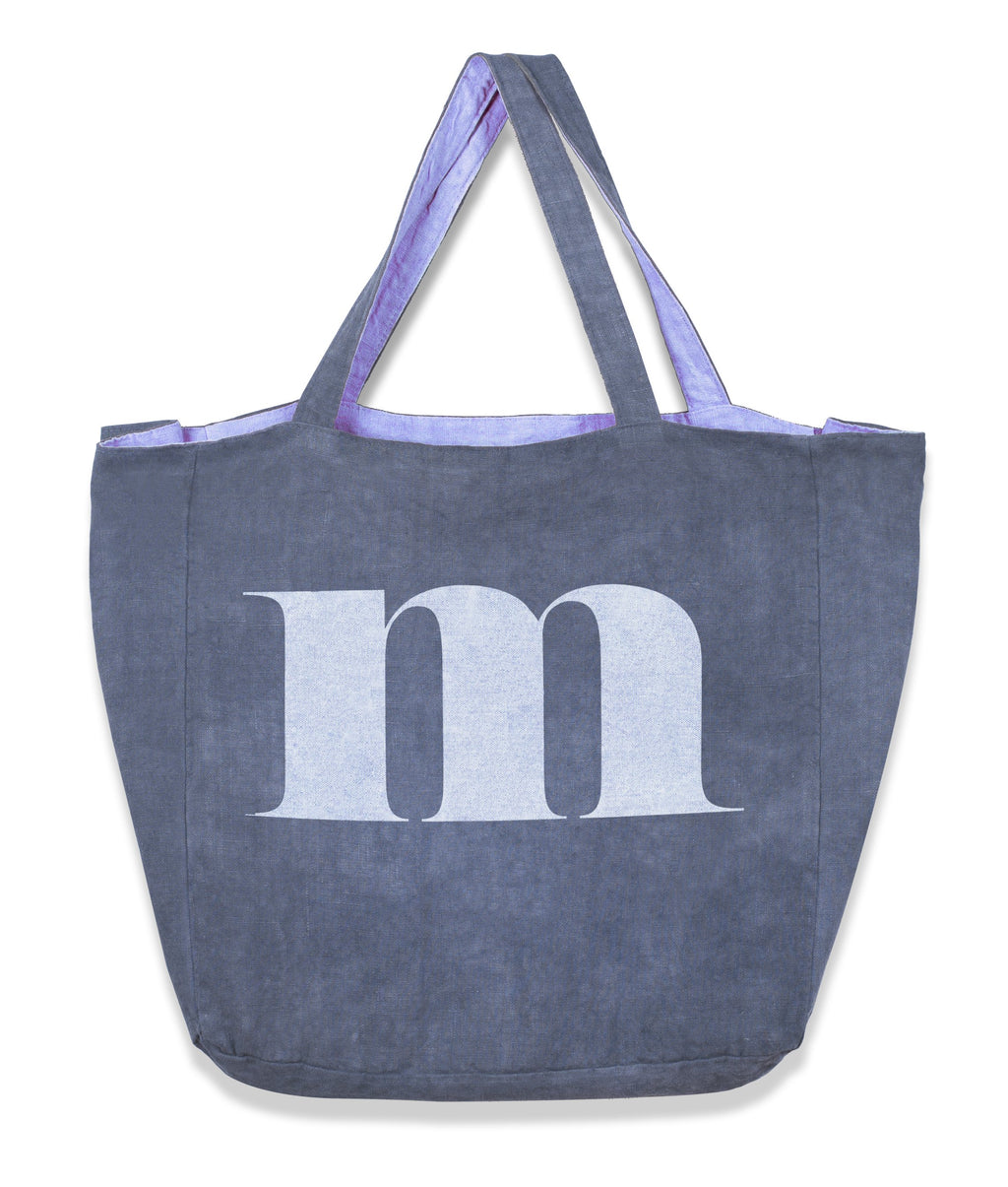 Monogram Tote Bag in Heavy Metal Blue
