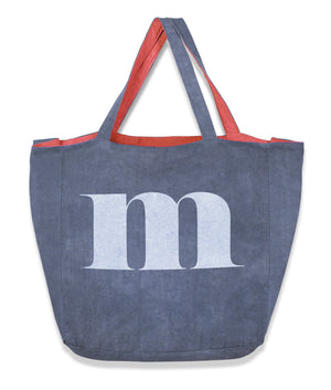 Monogram Tote Bag in Heavy Metal Blue