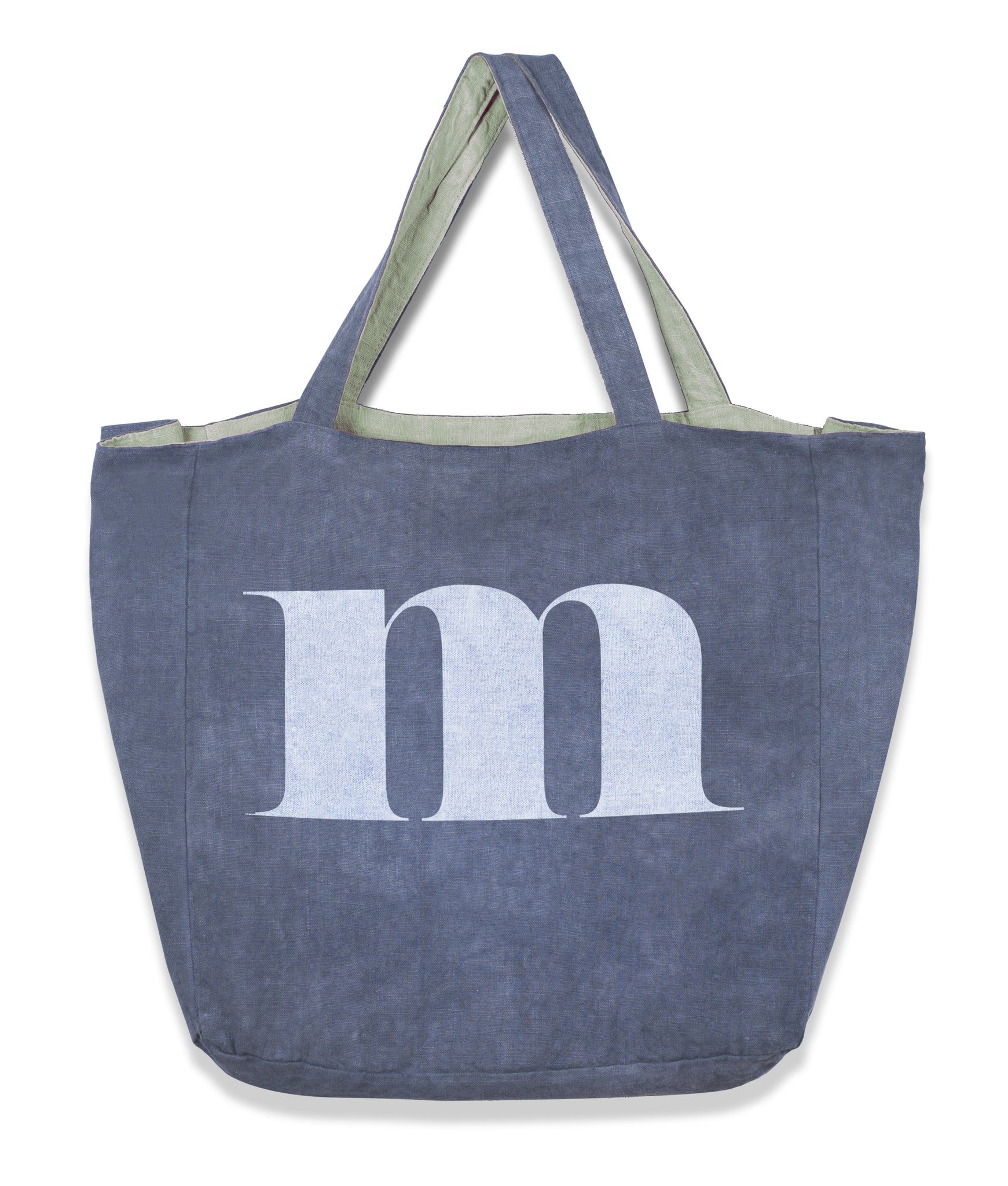 Monogram Tote Bag in Heavy Metal Blue