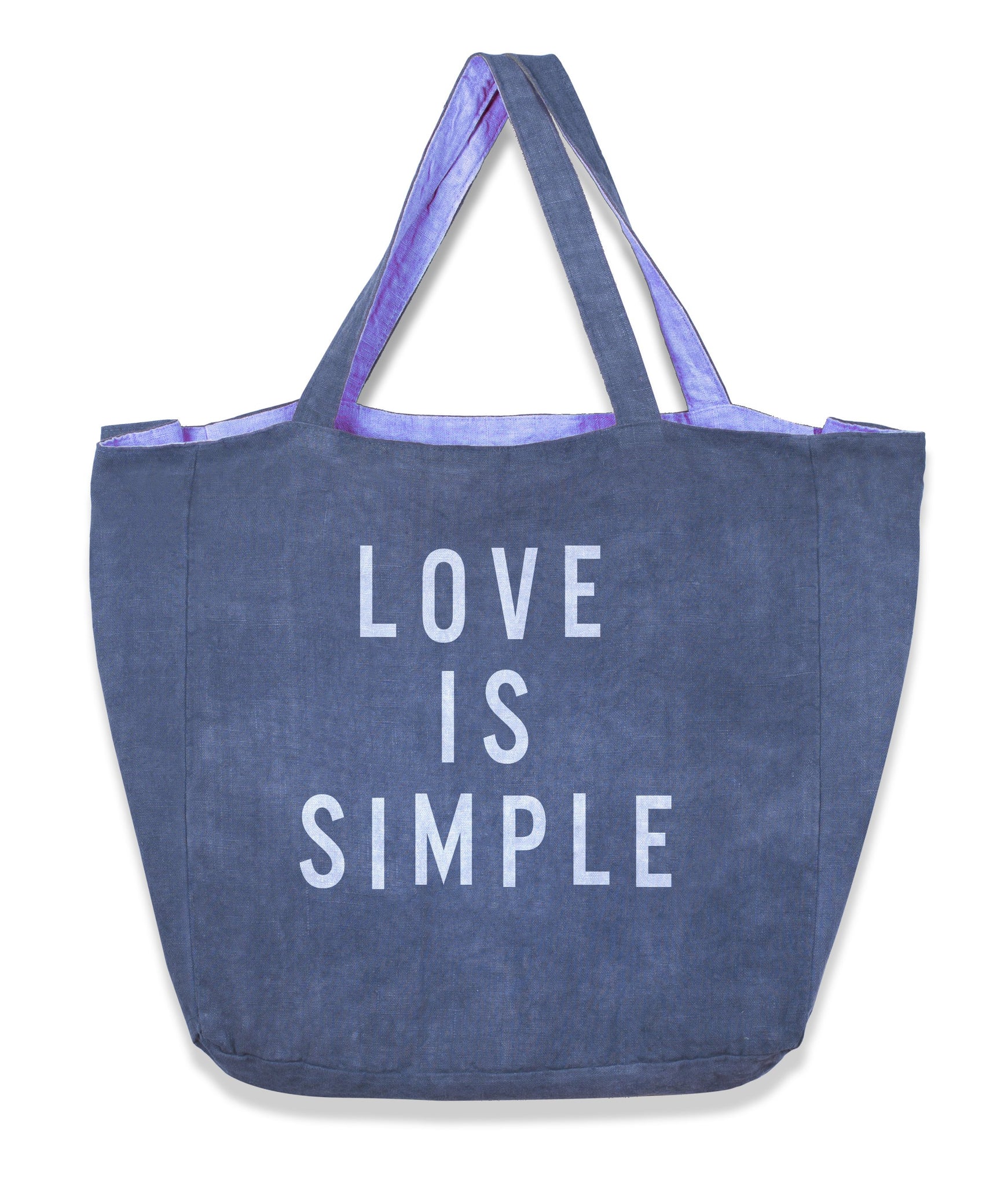 LOVE IS SIMPLE - Heavy Metal Blue Tote Bag