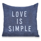LOVE IS SIMPLE PILLOW IN HEAVY METAL BLUE