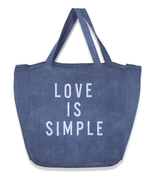 LOVE IS SIMPLE - Heavy Metal Blue Tote Bag