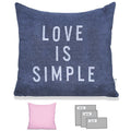 LOVE IS SIMPLE PILLOW IN HEAVY METAL BLUE