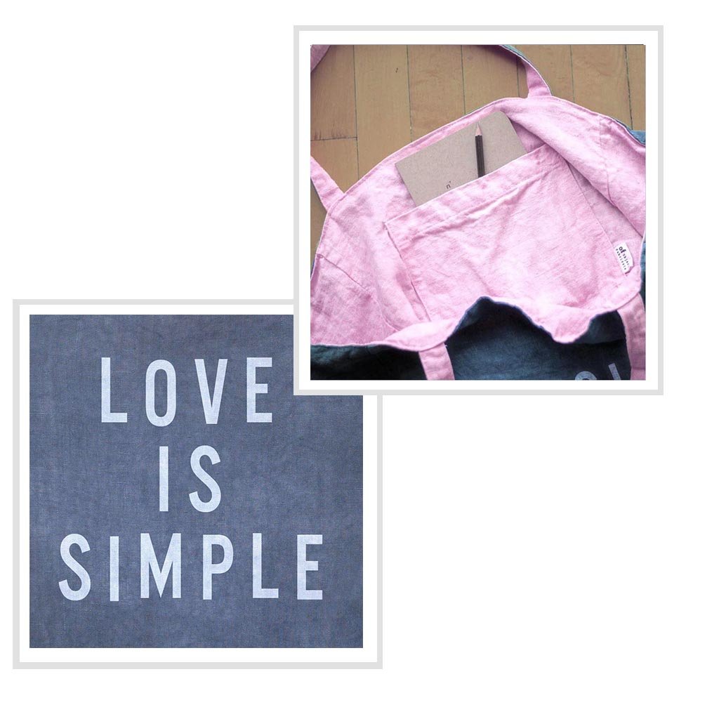 LOVE IS SIMPLE - Heavy Metal Blue Tote Bag