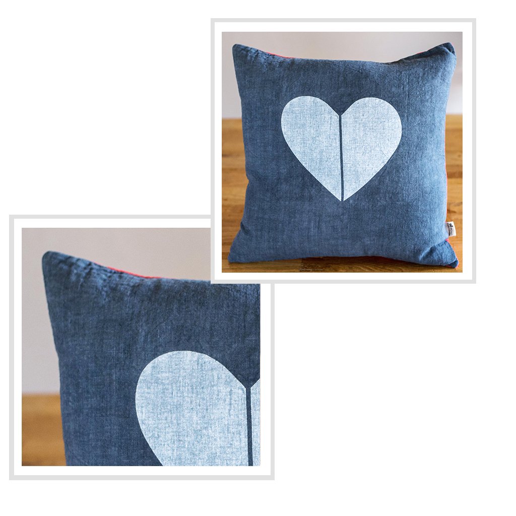 SPLIT HEART - Heavy Metal Blue Pillow