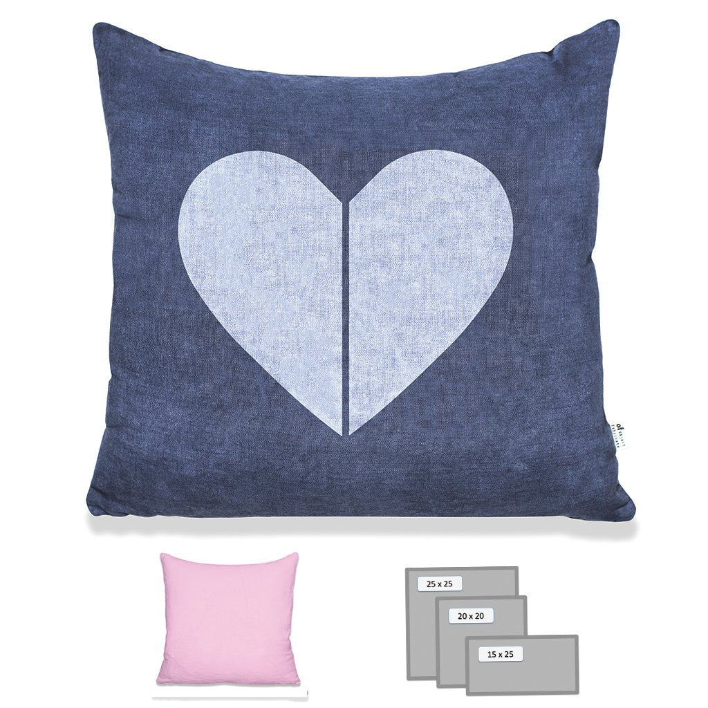 SPLIT HEART - Heavy Metal Blue Pillow