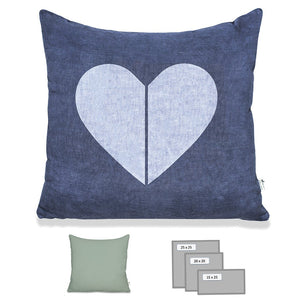 SPLIT HEART - Heavy Metal Blue Pillow