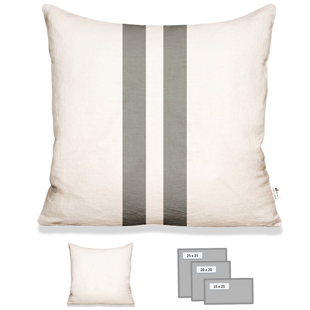 Striped Pillow in Ecru