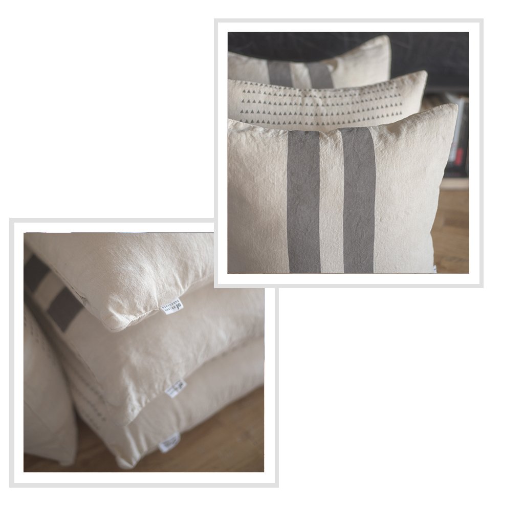 Striped Pillow in Ecru