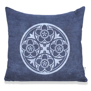 Swedish Flower Pillow in Heavy Metal Blue