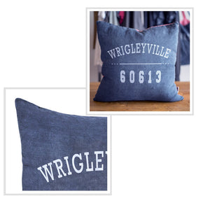 Wrigleyville Pillow in Heavy Metal Blue